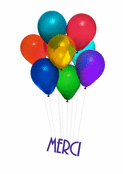 Ballons color&eacute;s pour dire merci